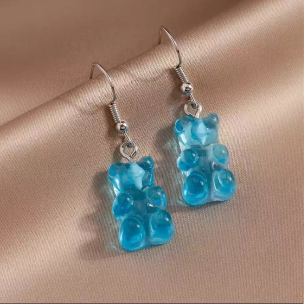 Red Gummy Bear Strawberry Candy Retro Cute  Dainty Vintage Casual Dangle Earring - Picture 2 of 14